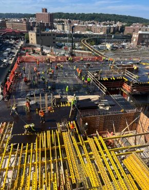 Yellow Beam Deck Forming & Rebar Installation Yellow Beam Deck Forming & Rebar Installation
