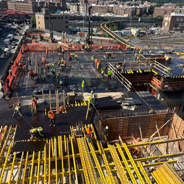 Yellow Beam Deck Forming & Rebar Installation Yellow Beam Deck Forming & Rebar Installation